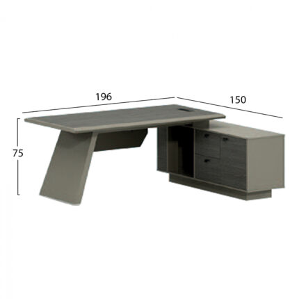 Professional Office Lux Series 196x150x75x Reversible Corner Mocha & Ash color HM2115