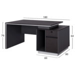 Professional Office with Right closet Rosewood HM2113R 180x80x76cm