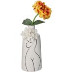 Vase Human Body Porcelain Ivory 11x10x25cm