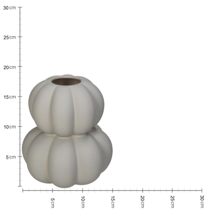 Vase Pumpkin Dolomite Ivory 15.1x15.1x17cm