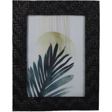 Photo Frame Weaving Polyresin Black 13x18cm