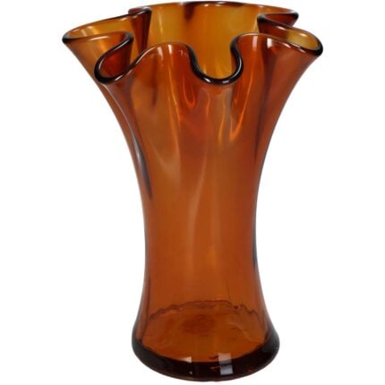 Vase Amber Recycled Glass 20x20x23cm