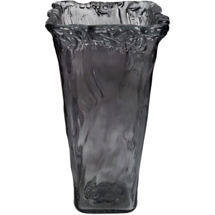Vase Grey Recycled Glass 16x16x33cm