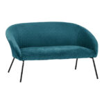 Sofa 2 seater Kate HM8548.09 Velvet Turquoise with metallic legs 142x80x75cm