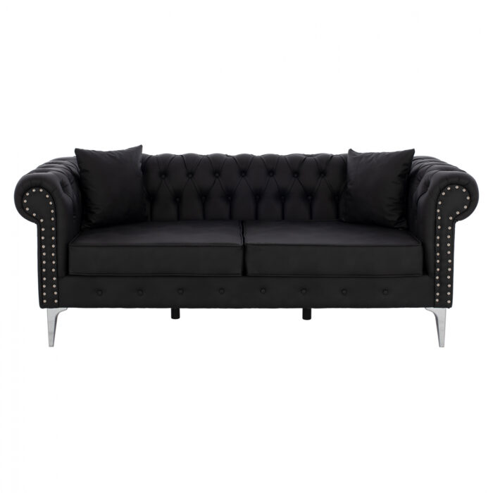 SOFA T. CHESTERFIELD HM3185.01 WITH BLACK PU 213x90x82Y cm.