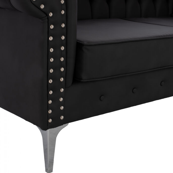 kanapes 3thesios fb9318501 t chesterfiel 6 Sofa T. Chesterfield Hm3185.01 With Black Pu 213x90x82y Cm.