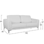 Sofa 3 seater Kenzie HM3121.32 with White PU 190x81x81  cm