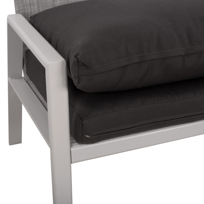kanapes dithesios aloyminioy fb9556101 l 7 1 2 Seater Sofa Aluminum Hm5561.01 White With Pillows