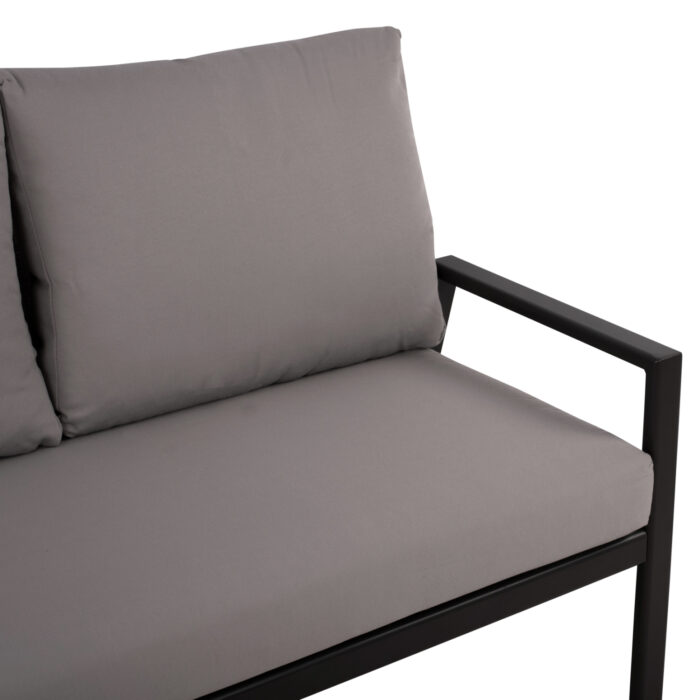 kanapes dithesios aloyminioy fb9556102 a 4 1 2 Seater Sofa Aluminum Hm5561.02 Grey With Pillows