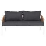 OUTDOOR SOFA 2-SEATER MAERLY HM6055.01 ALUMINUM IN WHITE-DARK BEIGE SYNTHETIC ROPE-ANTHRACITE CUSHIONS