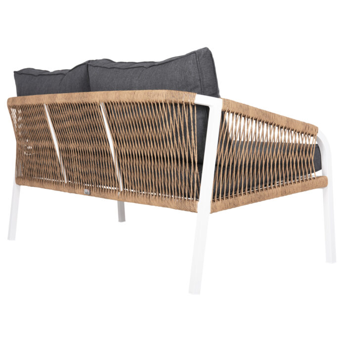 kanapes exchoroy 3thesios fb9605501 aloy 4 2 Outdoor Sofa 2-seater Maerly Hm6055.01 Aluminum In White-dark Beige Synthetic Rope-anthracite Cushions