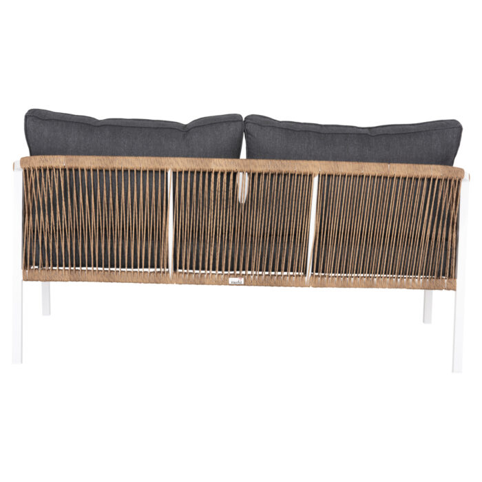 kanapes exchoroy 3thesios fb9605501 aloy 5 2 Outdoor Sofa 2-seater Maerly Hm6055.01 Aluminum In White-dark Beige Synthetic Rope-anthracite Cushions