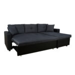 Corner Sofa Bed  Wayne 220x146x86 HM3028.01 Grey with Black PU
