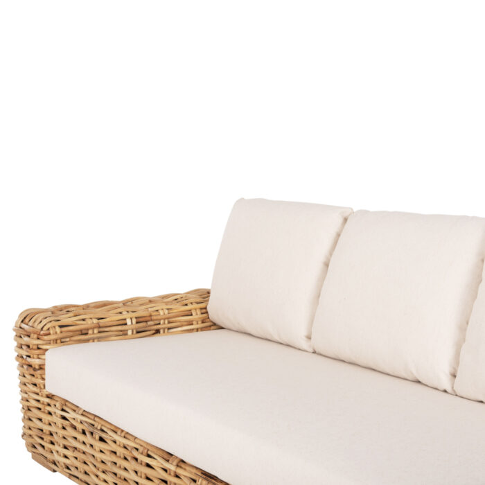 kanapes trithesios exchoroy fb99808 xylo 6 1 Outdoor Sofa 3-seater Tropel Hm9808 Mango Wood-rattan Natural Color-white Cushions 216x88x70-85hcm.