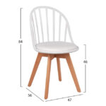 Chair Alina HM8456.01 Wooden legs and White seat 47x56x84 cm