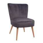 Velvet chair Carissa grey color HM8404.01 59x69x81h cm