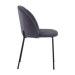 Chair Clara Velvet Grey and Metallic Legs Black Matte HM8545.01 50x54x79 cm