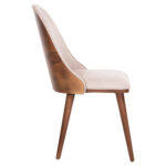 DINING CHAIR SATURN HM18018.01 BEECH WOOD IN BROWN & FABRIC IN BEIGE 50x59x90Hcm.