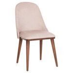 DINING CHAIR SATURN HM18018.01 BEECH WOOD IN BROWN & FABRIC IN BEIGE 50x59x90Hcm.