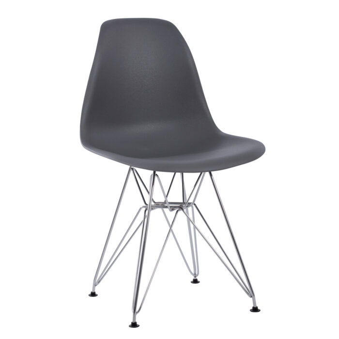 Chair Twist HM8449.10 with chromed legs and seat pp grey 46,5x48x81 cm