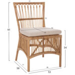 DINING CHAIR THALIN HM9834 RATTAN IN NATURAL COLOR-CUSHION IN WHITE 53x58x91Hcm.