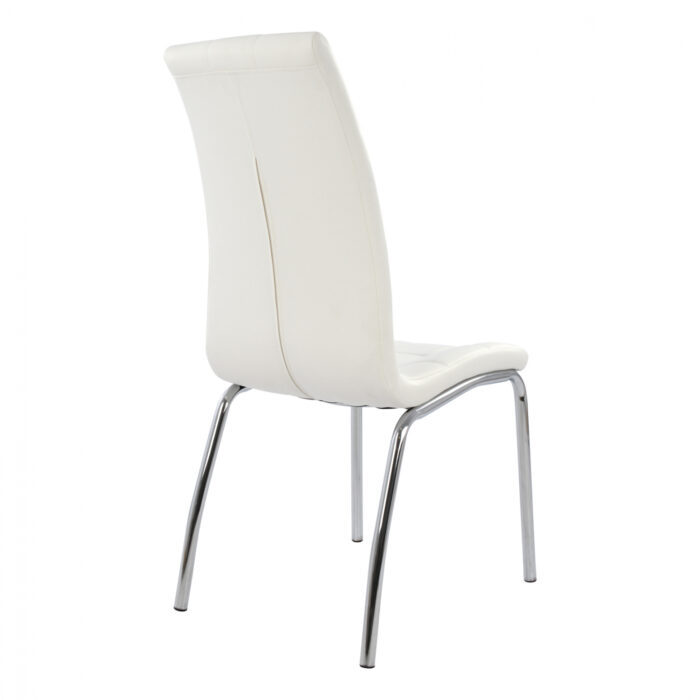 karekla koyzinas fb9017511 leyko pu me m 4 1 Dining chair Carey HM0175.11 White PU with metallic frame 43x64x100 cm