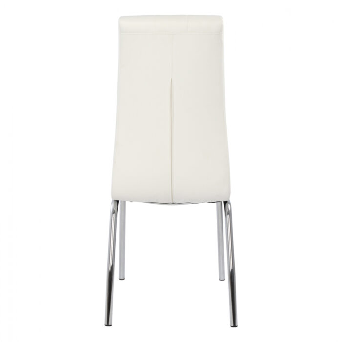karekla koyzinas fb9017511 leyko pu me m 5 1 Dining chair Carey HM0175.11 White PU with metallic frame 43x64x100 cm