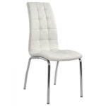 Dining chair Carey HM0175.11 White PU with metallic frame 43x64x100 cm