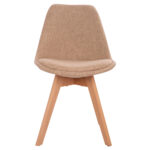 Chair Vegas with wooden legs and fabric beige HM0033.53 48x55x82 cm