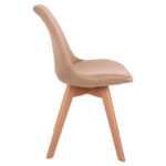 Chair Vegas with wooden legs and fabric beige HM0033.53 48x55x82 cm
