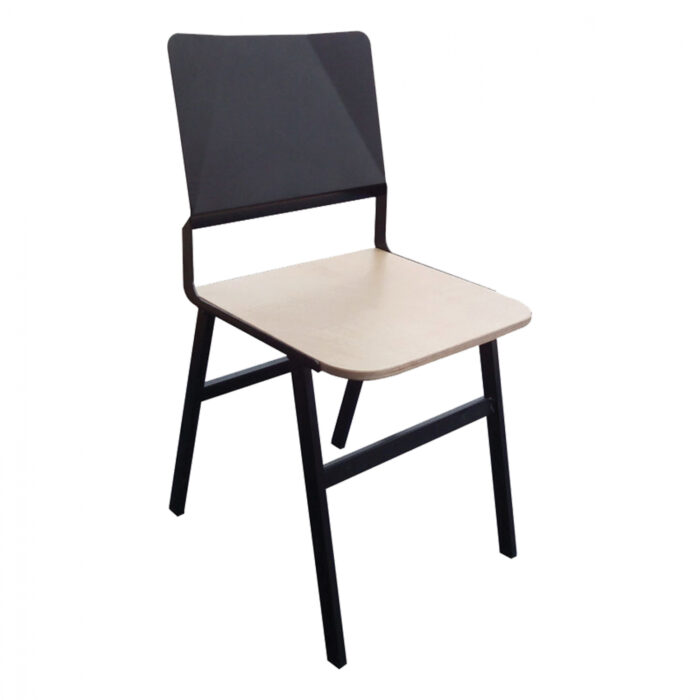 Metallic chair with wooden seat TS389