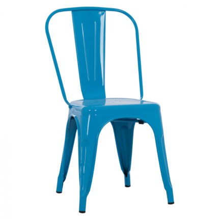DINING CHAIR MELITA HM8641.08 METAL IN BLUE COLOR 43x50x82Hcm.