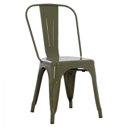 DINING CHAIR FB98641.03 METAL IN OLIVE GREEN COLOR 43x50x82Hcm.