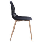 Polypropylene Chair Giosseta HM8513.02 Black with metallic legs 46x51x84cm