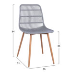 Polypropylene Chair Giosseta HM8513.10 Grey with Metallic Legs 46x51x84cm