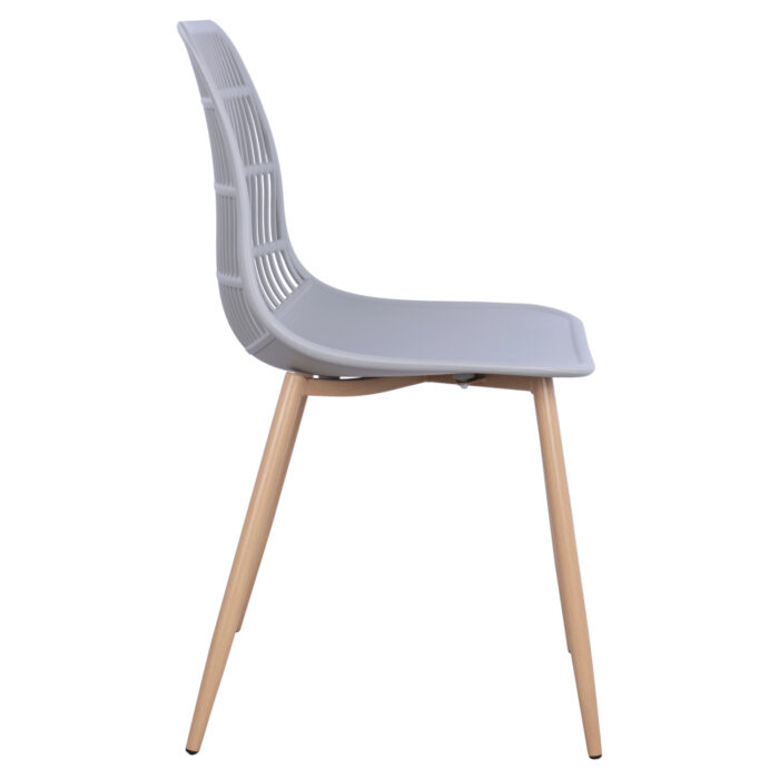 Polypropylene Chair Giosseta HM8513.10 Grey with Metallic Legs 46x51x84cm