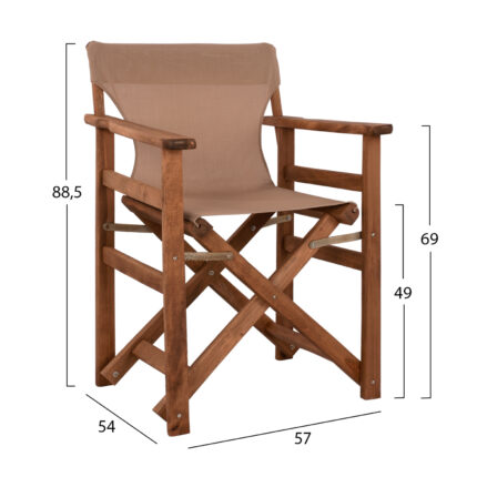 Director's chair Limnos Walnut with textline mocha HM10368.04