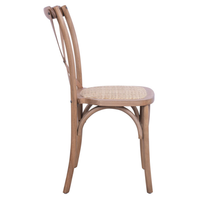 Chair Owen Wooden Stackable from beech wood dark honey color Crossed Back HM8575.01 45x55,5x90 cm
