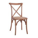 Chair Owen Wooden Stackable from beech wood dark honey color Crossed Back HM8575.01 45x55,5x90 cm