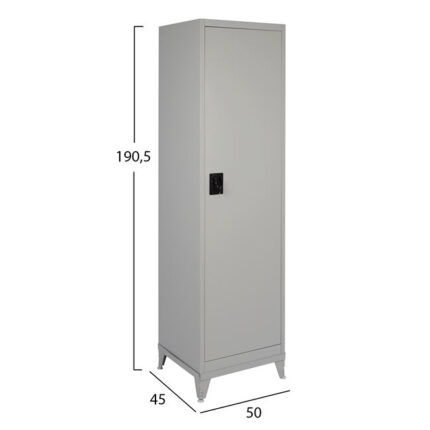 Metallic Wardrobe 50Χ45Χ190,5 with 4 shelves 1Door & legs HM10325