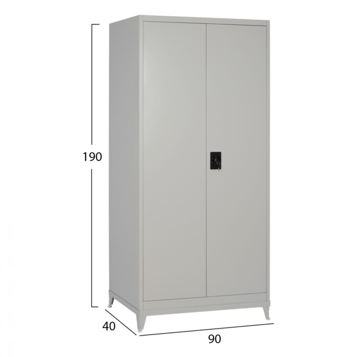 Metallic Wardrobe with legs and 4 Storage spaces 90x40x190 HM10556