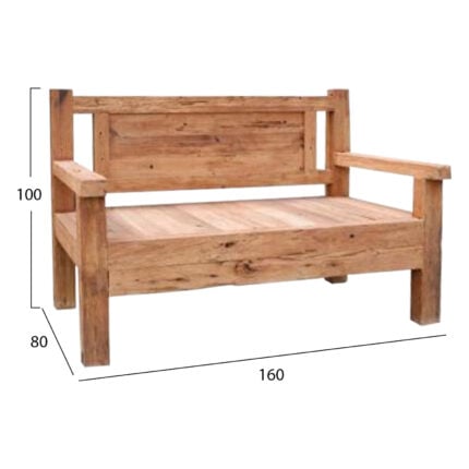 BENCH 3-SEATER RECYCLED MIX WOOD 160x80x100Hcm.HM9454.01
