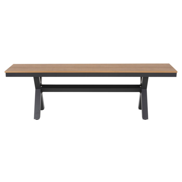 ALUMINUM BENCH TAWNEE HM6038.01 ANTHRACITE WITH POLYWOOD SEAT IN NATURAL WOOD COLOR 150x36x45Hcm.
