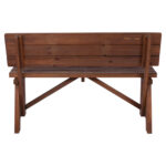 Bench Wooden Abbey HM5668.02 solid fir wood Walnut 118x56x79cm