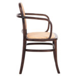 ARMCHAIR VAIANA HM8748 BEECH WOOD IN BROWN-RATTAN KNITTED IN NATURAL 55x55x90Hcm.