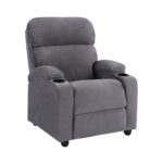 HM0122.10 Armchair RELAX, recline mechanism, grey velvet 80x92-168x102