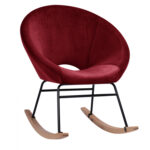 Rocker velvet armchair Paulina HM8399.06, Burgundy red 76x86x76 cm.