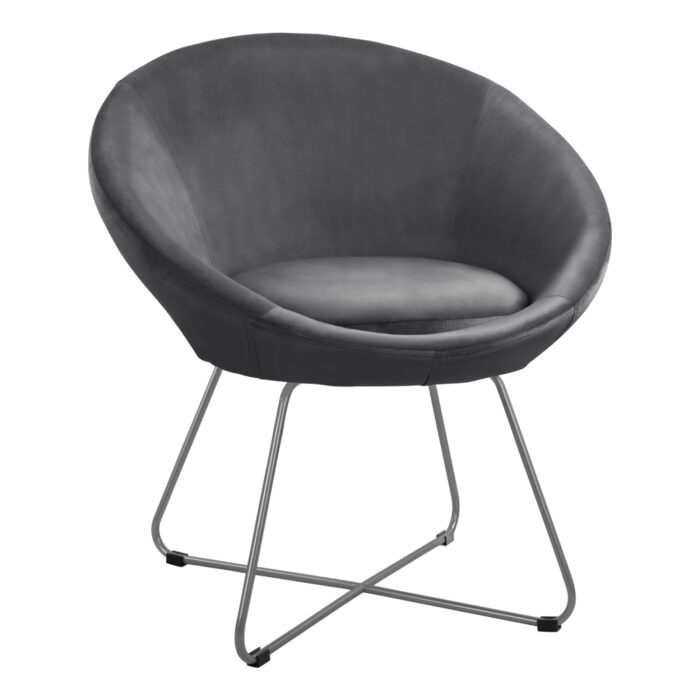 HM8468.01 armchair, crossed legs, grey velvet, 74Χ64Χ79