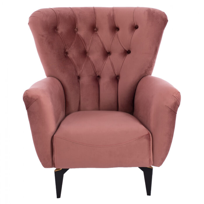 HM9217.12 bergere, dusty pink velvet, chesterfield-style, 87x88x100