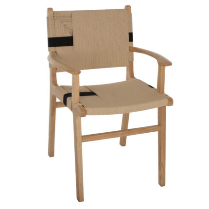 ARMCHAIR RUBBERWOOD AND ROPE 62,5x60x88Hcm.HM9324.01